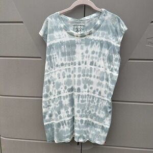 Johnny Was Pete & Greta Tie Dye Tunic Tank Flowy Fit in teal Sz Small